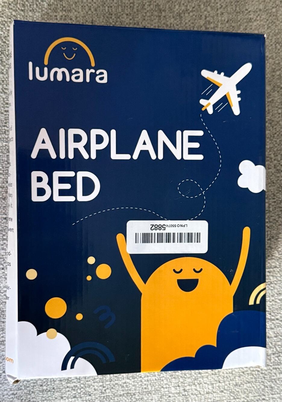LUMARA Toddler Airplane Bed - Inflatable Blue No Pump Needed